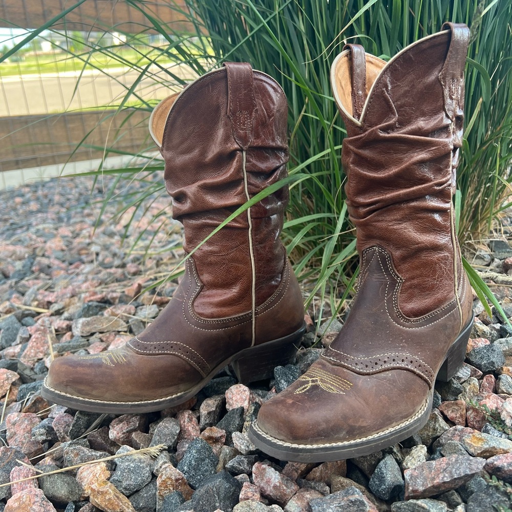 Brown Leather Cowboy Boots